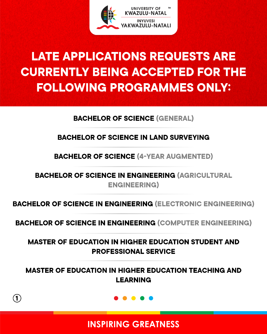 UKZN Late Applications for 2026